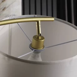 65" Oscar Pendulum Style On Marble Base Metal Floor Lamp White - Ore International