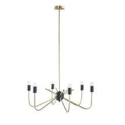 Alexis 6-Light Two-Tone Chandelier Antique Brass/Black - Hampton Hill -Lighting Specialty Shop GUEST e6096ceb f287 4372 b407 f938914e0734