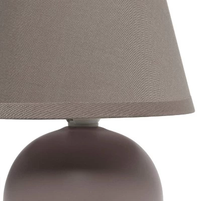 8.66" Petite Ceramic Orb Base Bedside Table Desk Lamp With Matching Tapered Drum Fabric Shade Gray - Creekwood Home 8 8.66" Petite Ceramic Orb Base Bedside Table Desk Lamp With Matching Tapered Drum Fabric Shade Gray - Creekwood Home - Image 8