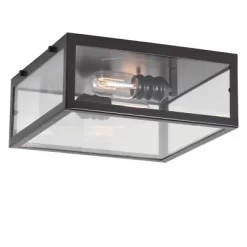 12" Metal/Glass Grayson Flush Mount (Includes Energy Efficient Light Bulb) - JONATHAN Y -Lighting Specialty Shop GUEST e6fc101c 36da 41d9 9b27 16076bff44ad