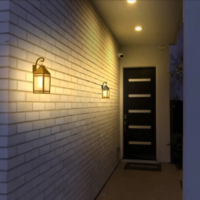 Solar Portable Hanging Outdoor Lantern With Hanger And Frosted Panel Black - Techko Maid 6 Solar Portable Hanging Outdoor Lantern With Hanger And Frosted Panel Black - Techko Maid - Image 6