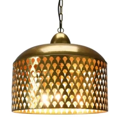 20.25" X 18.5" Metal Pendant Lamp Gold Finish - Storied Home -Lighting Specialty Shop GUEST e7724abd e363 4943 9bf0 e7d954b4055f