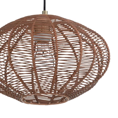 13.5" 1-Light Linnea Pendant Rattan Brown - River Of Goods 7 13.5" 1-Light Linnea Pendant Rattan Brown - River Of Goods - Image 7