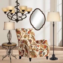 Franklin Iron Works Dark Mocha Chandelier 27 1/2" Wide Rustic Swirling Ribbon Amber Glass 6-Light Fixture For Dining Room House Foyer Kitchen Island -Lighting Specialty Shop GUEST e8781843 caf1 42e8 86fe bf2eb4ad4b98