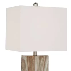 360 Lighting Connie Modern Table Lamps Set Of 2 25" High Brown Faux Marble With USB Charging Port White Rectangular Shade For Living Room Office Desk -Lighting Specialty Shop GUEST e8acbc48 3270 4902 9d57 18526d06b513