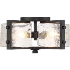 Possini Euro Design Adri Modern Ceiling Light Flush Mount Fixture Black 16 1/2" Wide Black 4-Light Textured Glass For Bedroom Kitchen Living Room Home -Lighting Specialty Shop GUEST e96a682b d765 4dbc 99b6 5255f09eebd3