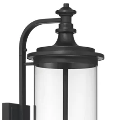 Possini Euro Design Medici Modern Outdoor Wall Light Fixture Black 32 1/4" Clear Glass Cylinder Shade For Post Exterior Barn Deck House Porch Yard -Lighting Specialty Shop GUEST ea8fbabb c6d9 494c a8af bd6fd14ebb69