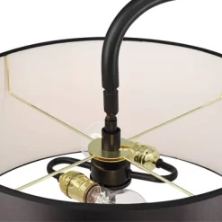 Possini Euro Design Raven Modern 66" Tall Chairside Arc Table Lamp Matte Black Metal Fabric Drum Shade For Living Room Reading Bedroom -Lighting Specialty Shop GUEST eb73aded 6f9b 4867 98f9 72c46973dbb1