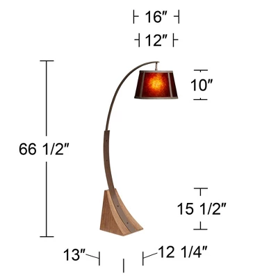 Franklin Iron Works Mission Arc Floor Lamp With USB Charging Port 66 1/2" Tall Dark Rust Amber Mica Shade For Living Room Reading 8 Franklin Iron Works Mission Arc Floor Lamp With USB Charging Port 66 1/2" Tall Dark Rust Amber Mica Shade For Living Room Reading - Image 8