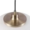 Novogratz X Globe Lily 1-Light Matte Brass Pendant Lighting With Frosted Ribbed Glass Shade - Globe Electric
