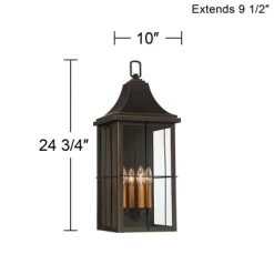 John Timberland Sunderland Rustic Mission Outdoor Wall Light Fixture Black Gold 24 3/4" Clear Glass For Post Exterior Barn Deck House Porch Yard Patio -Lighting Specialty Shop GUEST ebe262c2 a4cc 46ff a8d2 14bbfde58e8a