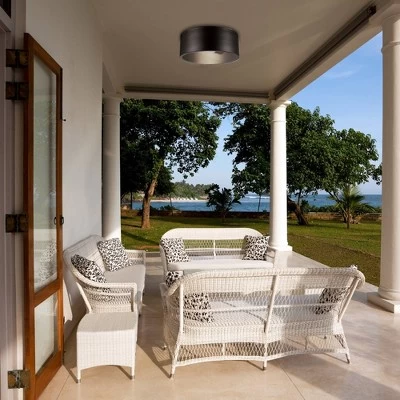 1 Light Teagan Outdoor Indoor Flush Mount Ceiling Dark Bronze - Globe Electric 2 1 Light Teagan Outdoor Indoor Flush Mount Ceiling Dark Bronze - Globe Electric - Image 2