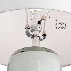 Possini Euro Design Modern Table Lamp With USB Charging Port And Nightlight LED 25" High Blue Art Glass White Shade For Bedroom Desk (Color May Vary) -Lighting Specialty Shop GUEST ecbfc282 7c8f 4e9d a69d a343b3107f18