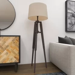 Industrial Wood Floor Lamp Black - Olivia & May -Lighting Specialty Shop GUEST ed3a0543 f89f 4eef b22b d94610e2fd24