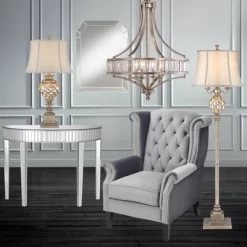 Vienna Full Spectrum Soft Silver Chandelier 24" Wide Crystal Glass 4-Light Fixture For Dining Room House Kitchen Bedroom -Lighting Specialty Shop GUEST ef9a4103 2b72 4b83 97e3 f98ae76085f6