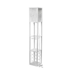 Etagere Storage Shelf Floor Lamp With Linen Shade White - Simple Designs -Lighting Specialty Shop GUEST eff8aa2d 34b7 495a 83f0 a9766ec38f19