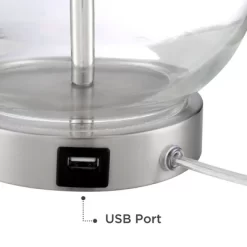 360 Lighting Modern Accent Table Lamps 21.75" High Set Of 2 With USB Charging Port Clear Glass Blue Drum Shade For Living Room Desk Bedroom Office 10 360 Lighting Modern Accent Table Lamps 21.75" High Set Of 2 With USB Charging Port Clear Glass Blue Drum Shade For Living Room Desk Bedroom Office -Lighting Specialty Shop GUEST f00df3f3 b391 468b 9ff0 9e1d85d13e1c