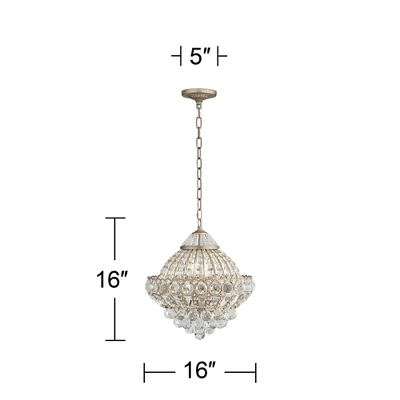 Vienna Full Spectrum Wallingford Antique Brass Chandelier 16" Wide French Crystal Glass 6-Light Fixture For Dining Room House Kitchen Island Entryway 8 Vienna Full Spectrum Wallingford Antique Brass Chandelier 16" Wide French Crystal Glass 6-Light Fixture For Dining Room House Kitchen Island Entryway - Image 8