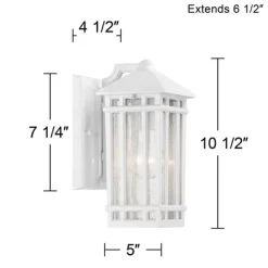 Kathy Ireland Sierra Craftsman Mission Outdoor Wall Light Fixture White 10 1/2" Frosted Seeded Glass For Post Exterior Barn Deck House Porch Yard Home 11 Kathy Ireland Sierra Craftsman Mission Outdoor Wall Light Fixture White 10 1/2" Frosted Seeded Glass For Post Exterior Barn Deck House Porch Yard Home -Lighting Specialty Shop GUEST f047fe92 9ca4 4fb2 8fb2 1e85b6bffa86
