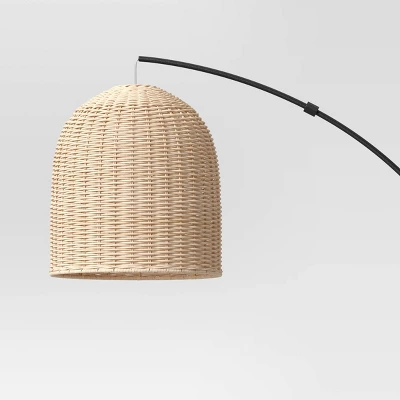 Addison Arc Floor Lamp With Natural Rattan Shade - Threshold™ 3 Addison Arc Floor Lamp With Natural Rattan Shade - Threshold™ - Image 3