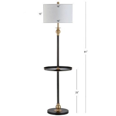 61" Metal Evans End Table Floor Lamp (Includes LED Light Bulb) Black - JONATHAN Y 3 61" Metal Evans End Table Floor Lamp (Includes LED Light Bulb) Black - JONATHAN Y - Image 3