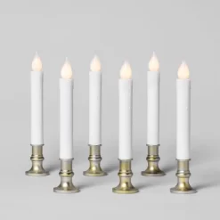 6ct Battery Operated LED Christmas Candolier Warm White With Antique Gold Base - Wondershop™