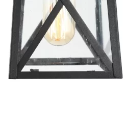 11" Metal/Seeded Glass Square Outdoor Pendant Light Black - LNC -Lighting Specialty Shop GUEST f48196a1 6cbb 4689 951a ce382cbedfa1