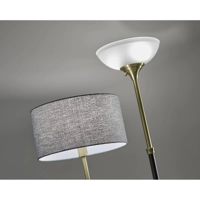59" 3-way Bergen Floor Lamp Black - Adesso 2 59" 3-way Bergen Floor Lamp Black - Adesso - Image 2