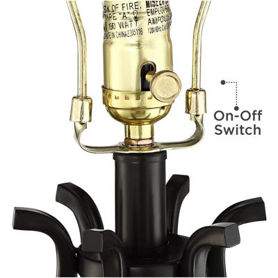 Regency Hill Hadley Modern Table Lamps Set Of 2 26" High Bronze With AC Power Outlet Light Brown Drum Shade For Bedroom Living Room Bedside House Desk 6 Regency Hill Hadley Modern Table Lamps Set Of 2 26" High Bronze With AC Power Outlet Light Brown Drum Shade For Bedroom Living Room Bedside House Desk - Image 6