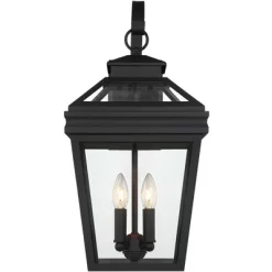 John Timberland Stratton Street Mission Outdoor Wall Light Fixture Textured Black Lantern 22" Clear Glass For Post Exterior Barn Deck House Porch Yard -Lighting Specialty Shop GUEST f8f82453 dc85 4648 9dac 6593700fe23f