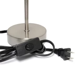 10.5" Petite Metal Stick Bedside Table Desk Lamp In Sand Nickel With Fabric Shade Orange - Creekwood Home 7 10.5" Petite Metal Stick Bedside Table Desk Lamp In Sand Nickel With Fabric Shade Orange - Creekwood Home -Lighting Specialty Shop GUEST fa632b6e 8993 4f61 86d0 4481ed11105d 2