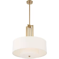Possini Euro Design Sundry Warm Brass Pendant Chandelier 24" Wide Modern Double Drum Shades 4-Light Fixture For Dining Room House Foyer Kitchen Island 13 Possini Euro Design Sundry Warm Brass Pendant Chandelier 24" Wide Modern Double Drum Shades 4-Light Fixture For Dining Room House Foyer Kitchen Island -Lighting Specialty Shop GUEST fb9356c2 83f6 4e70 a526 b05f018a6ec7