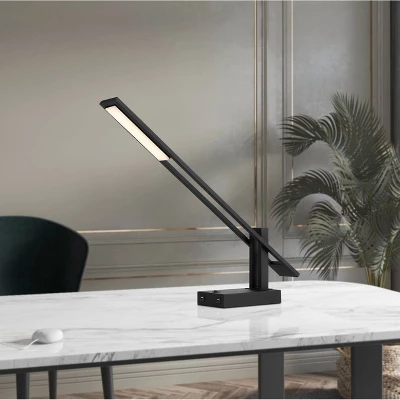 Metal USB Task Lamp With 2 USB Ports Black (Includes LED Light Bulb) - Cal Lighting 1 Metal USB Task Lamp With 2 USB Ports Black (Includes LED Light Bulb) - Cal Lighting