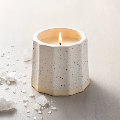 Wide Fluted Speckled Ceramic Salt Jar Candle Tonal Cream 11oz - Hearth & Hand™ With Magnolia 1 Wide Fluted Speckled Ceramic Salt Jar Candle Tonal Cream 11oz - Hearth & Hand™ With Magnolia