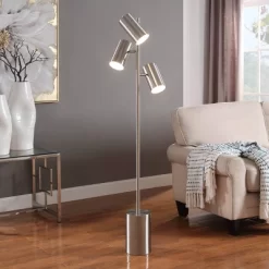 63" LED Adjustable Floor Lamp Brushed Steel - StyleCraft -Lighting Specialty Shop GUEST fce768d6 88be 482f b57a ab349d43a0ad