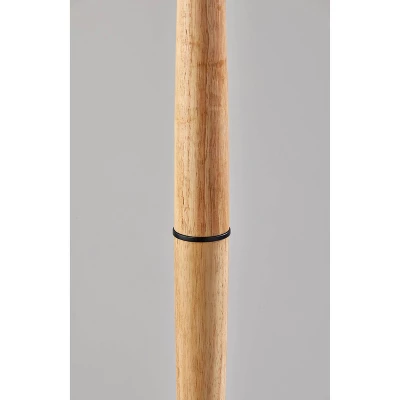 Cayman Natural Wood Floor Lamp Black - Adesso 3 Cayman Natural Wood Floor Lamp Black - Adesso - Image 3