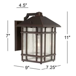 Kathy Ireland Sierra Craftsman Mission Outdoor Wall Light Fixture Rubbed Bronze 11" High Frosted Seeded Glass Panels For Post Exterior Barn Deck House -Lighting Specialty Shop GUEST ff456fee 024d 44cb 9a0c 8b944f732f68