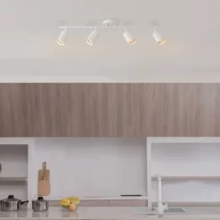 Pratt 4-Light Matte White Track Lighting - Globe Electric -Lighting Specialty Shop GUEST ff699519 b7f1 4440 80a4 92b6f2bf820c