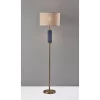Glass Delilah Floor Lamp Antique Brass/Blue - Adesso